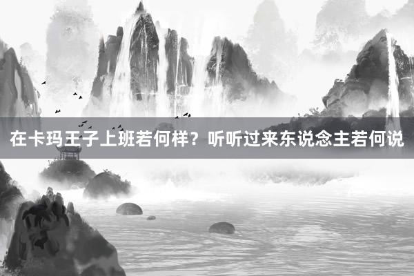 在卡玛王子上班若何样？听听过来东说念主若何说